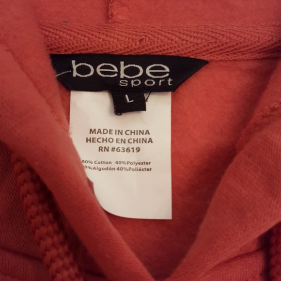 Bebe Mini Logo Tape Ribbed Insert Hoodie NWT - Picture 10 of 16
